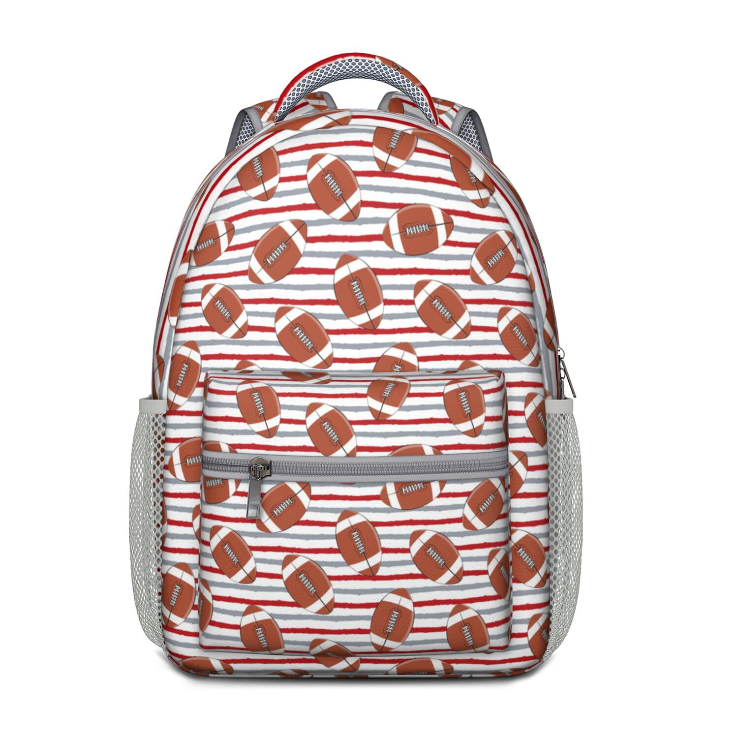 Softball & Volleyball Print Backpack for Teens - Waterproof & Lightweight Student Bookbag - Breathable Shoulder Straps for Comfort