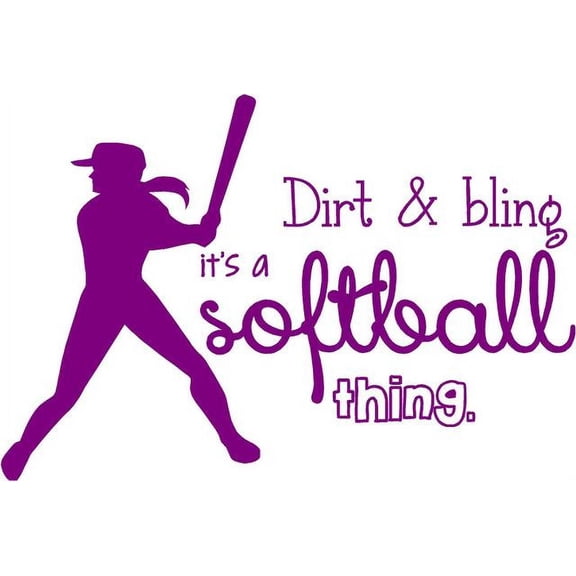 Softball Wall Lettering | Vinyl Girls Decal / Decor | Art Teen Sports Room Quote | 20"x16" [CC6]