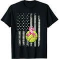thumbnail image 1 of Softball Wear Pink Ribbon Breast Cancer Awareness Month T-Shirt, 1 of 3