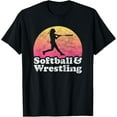 thumbnail image 1 of Softball and Wrestling Women or Girls Wrestler T-Shirt, 1 of 3