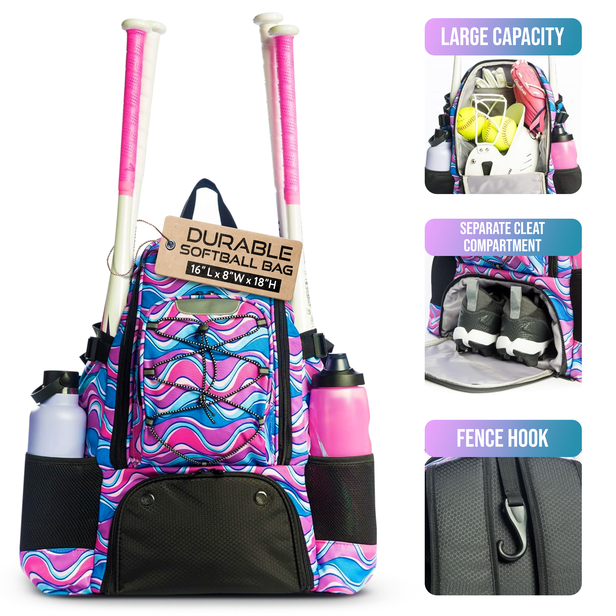 Softball Jock Box Softball bag with Separate Cleat Compartment - Durable Baseball ...