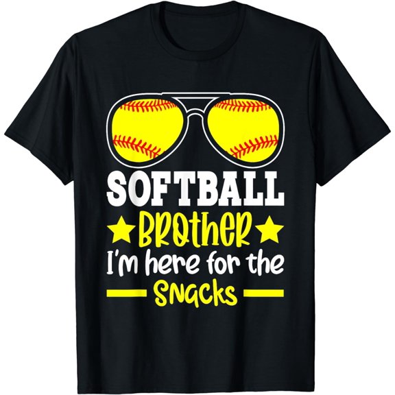 Softball brother I'm Just Here for the snacks Funny retro T-Shirt