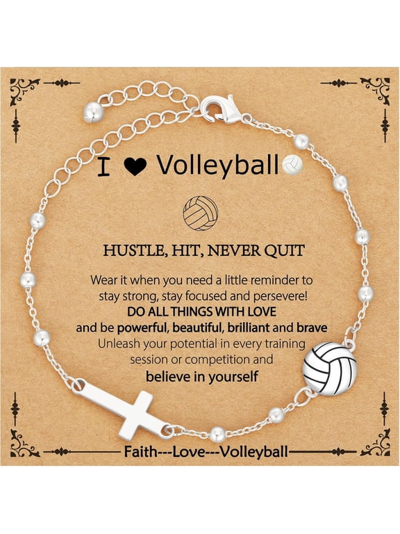 Softball/volleyball/soccer/basketball bracelet, suitable for women, 14K gold-plated cross chain sports accessory, Christian jewelry gift, suitable for team coaches and players.