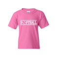 thumbnail image 1 of Softball with Ball Unisex Youth Kids T-Shirt Tee, 1 of 5