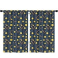 thumbnail image 1 of Softballs and Bats Black Pattern Insulated Teens Curtains Set Of 2, Bedroom Essentials, Toddler Room Decor 52"x84", 1 of 5