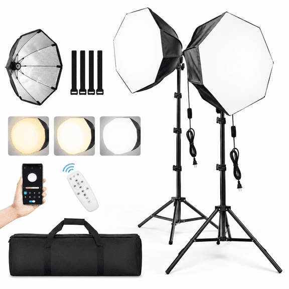 Softbox Photography Lighting Kit 2pack 50w Led 20"x20" Pull Soft Box