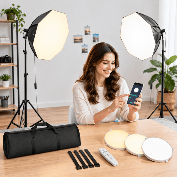 Softbox Photography Lighting Kit 2pack 50w Led 20"x20" Pull Soft Box