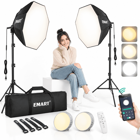 Softbox Photography Lighting Kit 2pack 50w Led 20"x20" Pull Soft Box