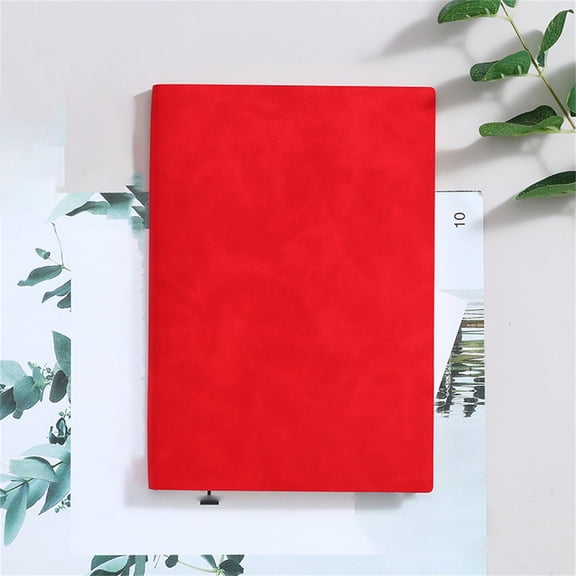 Softcover A5 Lined Journal Notebook 5 Pack 100 Sheets Per Notebook Bulk Set for Students Teachers Office Supplies and Daily Journaling Random Colors, Red