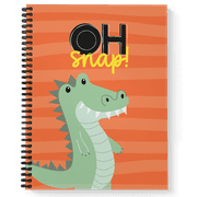 Softcover Oh Snap 8.5" x 11" Punny Spiral Notebook/Journal for Kids, 120 Wide Ruled Pages, Durable Gloss Laminated Cover, Black Wire-o Spiral. Made in the USA