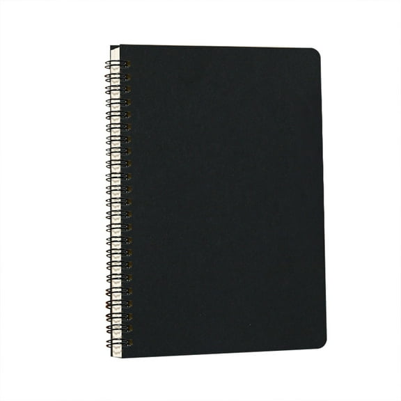 Softcover Spiral Notebooks Blank Journals, Spiral Notebooks A5 Lined, College Ruled Journals Bulk Thick Paper for Work, Study, Notes Taking, Gifts 120 Pages/60 Sheets Kraft (Black/4 Pcs)