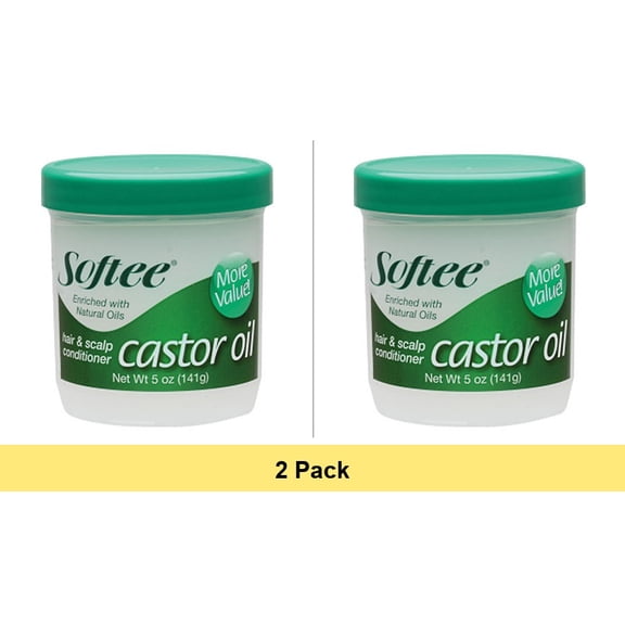 Softee Castor Oil Hair & Scalp Conditioner, 5 Ounce - 2 Pack