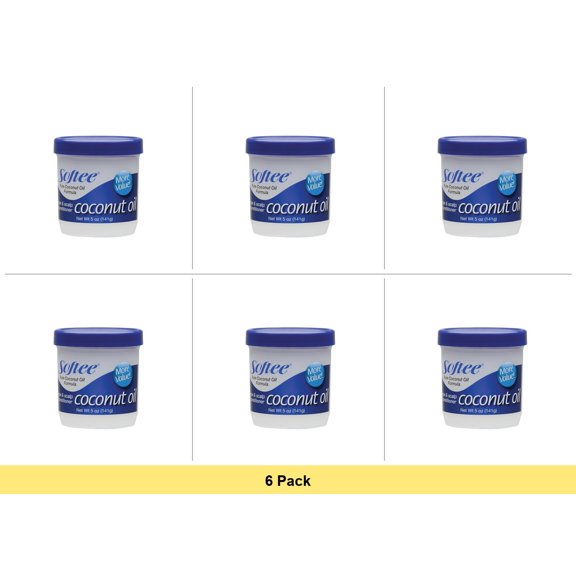 Softee Coconut Oil Hair & Scalp Conditioner - 5oz - 6 Pack Bundle