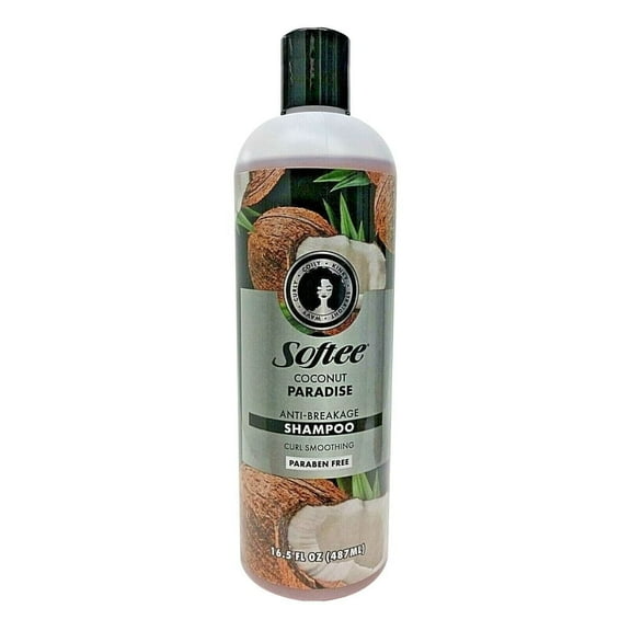 Softee Coconut Paradise Anti-Breakage Shampoo, Curl Smoothing, Paraben Free, 16.5 fl oz
