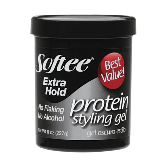 Softee Extra Hold Protein Styling Gel 32 oz. Jar, Frizz Control, Non-Flaking, Unisex
