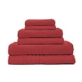 thumbnail image 1 of Softee Pastel Textured 6-Piece 100% Cotton Bath Towel Set, Red, 1 of 4