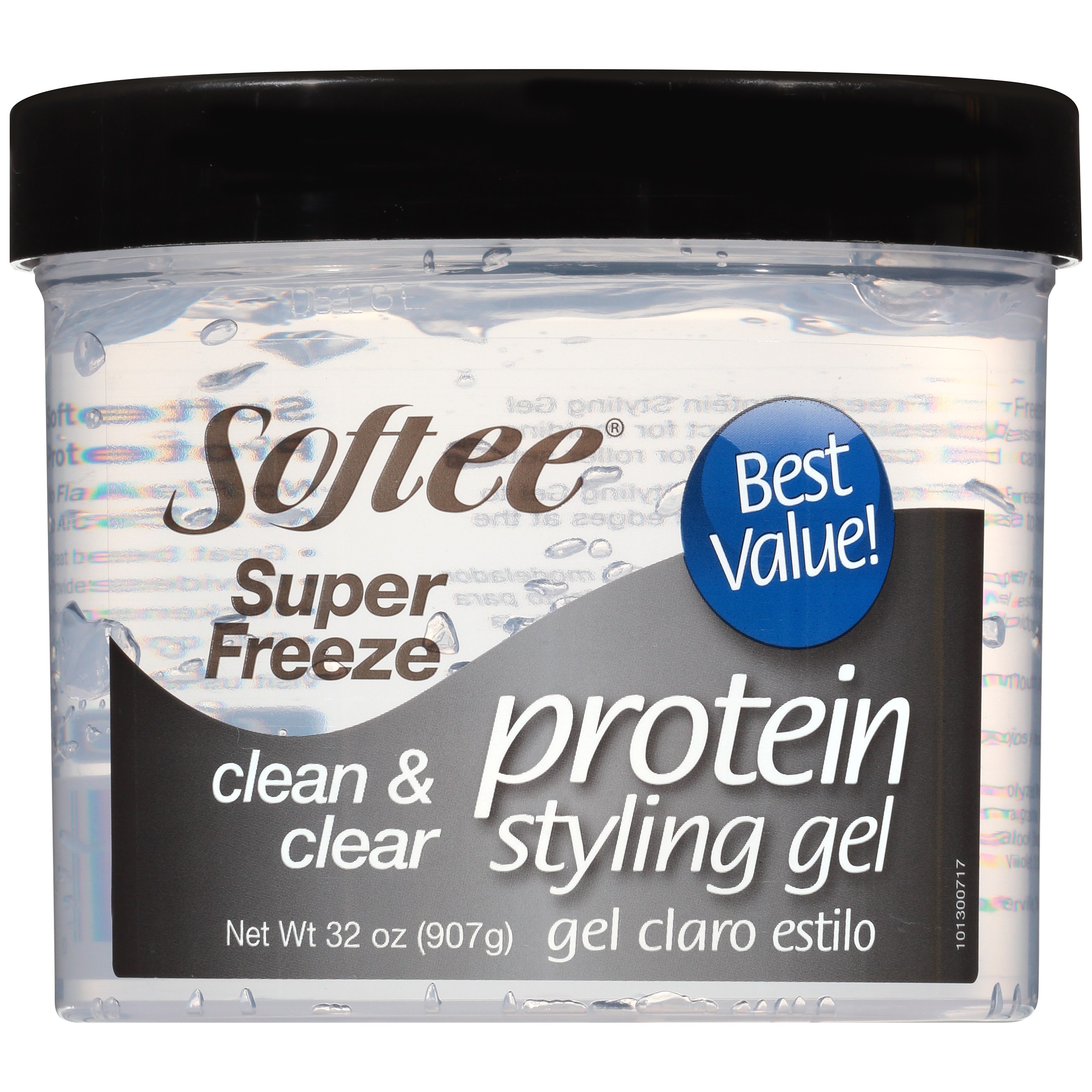 Softee Super Freeze Protein Styling Gel 32 oz. Jar, No Flake, Strengthens Hair,  Unisex - image 1 of 6