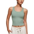 thumbnail image 1 of Softembrace Casual Tops for Women Soft Double Lined Scoop Neck Crop Sleeveless Shirts Basic Going Out Tanks, 1 of 5
