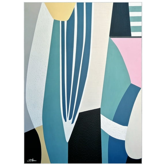 Soften The Edge Washable Geometric Art Area Rug size 8'x10', Power-loomed, Heavenly Softness with Non-Slipping Backing