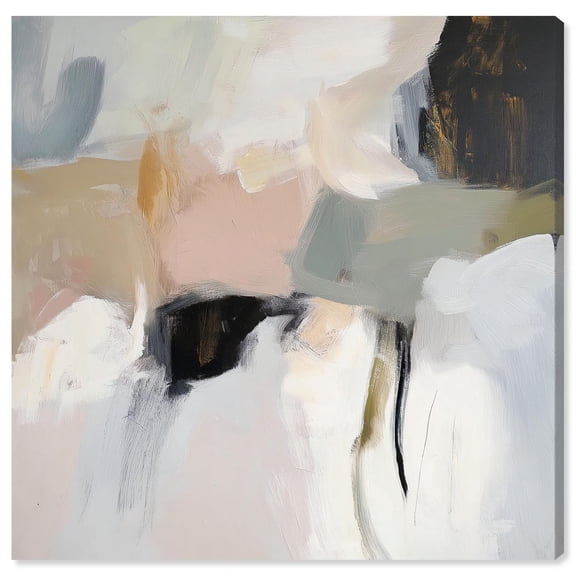 Softened Encounters I Canvas Neutral Abstract Art by Art Remedy, Gallery Wrapped, 12 x 12