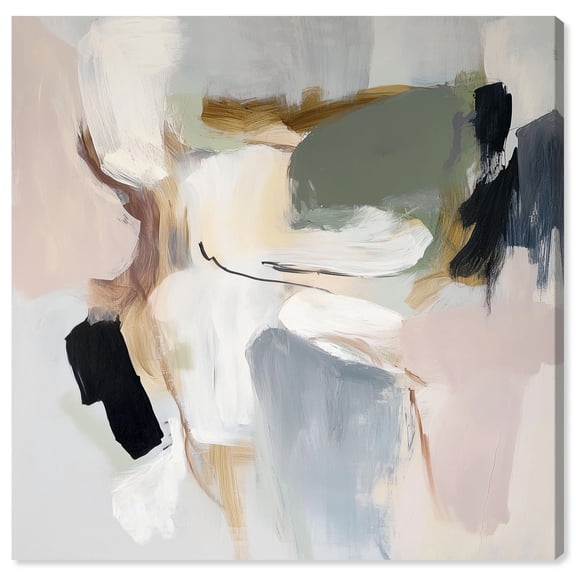 Softened Encounters II Canvas Neutral Abstract Art by Art Remedy, Gallery Wrapped, 12 x 12
