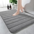 thumbnail image 1 of Softlife Absorbent Bathroom Rug Soft Microfiber Washable Bath Mat,24"x17",Grey, 1 of 6