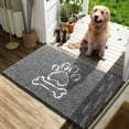 thumbnail image 1 of Softlife Chenille Dog Doormats Indoor Entrance,Pet Indoor Door Mats Washable for Mud Entry Indoor Doormat With Dog Paws Prints,24"x36",Gray, 1 of 7