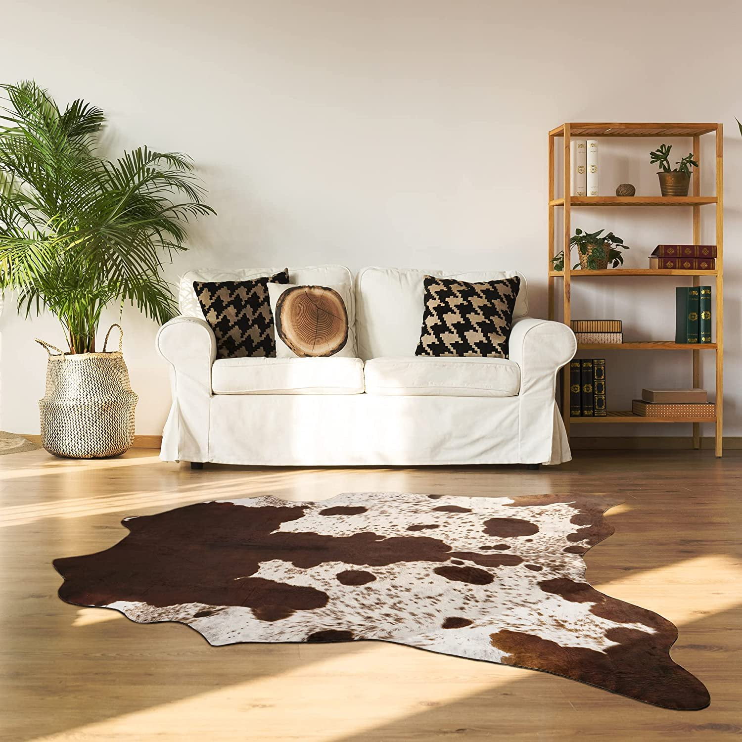 Softlife Cowhide Rug Cute Cow Print Western For Living Room Area Floor Hide Carpet Bedroom Decor Furniture 2 3 X3 6 Brown Com
