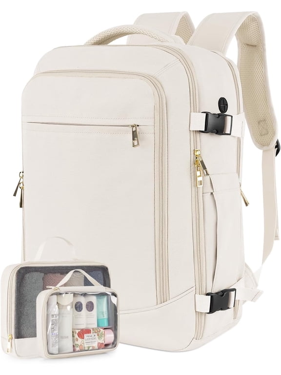 Durable Extra Large 40L Travel Backpack Casual Daypack, Beige
