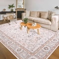 thumbnail image 1 of Softlife Elegant Boho Low Pile Rug Ultra Non-Slip Machine Washable Easy to Clean,4'x6',Beige, 1 of 8