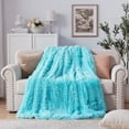 thumbnail image 1 of Softlife Extra Soft Faux Fur Throw Blanket with Sherpa Warm Underside, 50"x60" , Blue, 1 of 7