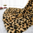 thumbnail image 1 of Softlife Extra Soft Faux Throw Blanket with Sherpa Warm Underside, 50"x60" , Leopard Khaki, 1 of 8