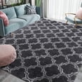 thumbnail image 1 of Softlife Fluffy Moroccan Kid Rug for Girl Room Super Soft for Bedroom Velvet Plush Carpets Shag Area Rugs for Living Room Decor,4' x 6',Dark Gray/White, 1 of 7
