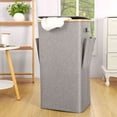 thumbnail image 1 of Softlife Folding & Detachable 100L Laundry Hamper with Lid and Bag Easy Mobility Laundry Basket with Handles and Side Pockets,Gray, 1 of 7
