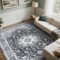 thumbnail image 1 of Softlife Gray Persian Medallion Area Rug Low Pile Non Slip Oriental Carpet for Living Room, 4' x 6', 1 of 6