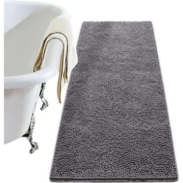 Softlife Luxury Soft Bathroom Non-Slip Rug Shaggy Bath Mat,24"x60",Gray