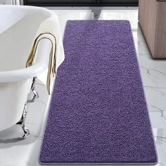 Softlife Luxury Soft Bathroom Non-Slip Rug Shaggy Bath Mat,24"x71",Purple
