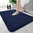 thumbnail image 1 of Softlife Absorbent Bathroom Rugs Microfiber Non Slip Bath Mat for Bathroom Soft Shaggy Rug,17"x24",Navy, 1 of 6