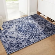 Softlife Oriental Traditional Area Rug for Living Room Durable Washable Persian Carpet Non Slip Boho Rugs for Bedroom, 2x3, Blue