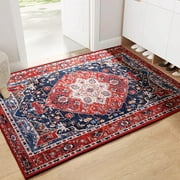 Softlife Oriental Traditional Area Rug for Living Room Durable Washable Persian Carpet Non Slip Boho Rugs for Bedroom, 2x3, Red