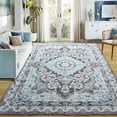 thumbnail image 1 of Softlife Retro Distressed Medallion Faux Wool Area Rug, 4' x 6', Brown, 1 of 9