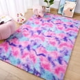 thumbnail image 1 of Softlife Soft Rainbow Area Rugs Fluffy Colorful Rugs Cute Floor Carpets Shaggy Playing Mat for Bedroom Home Decor,4'x6',Hot Pink, 1 of 7