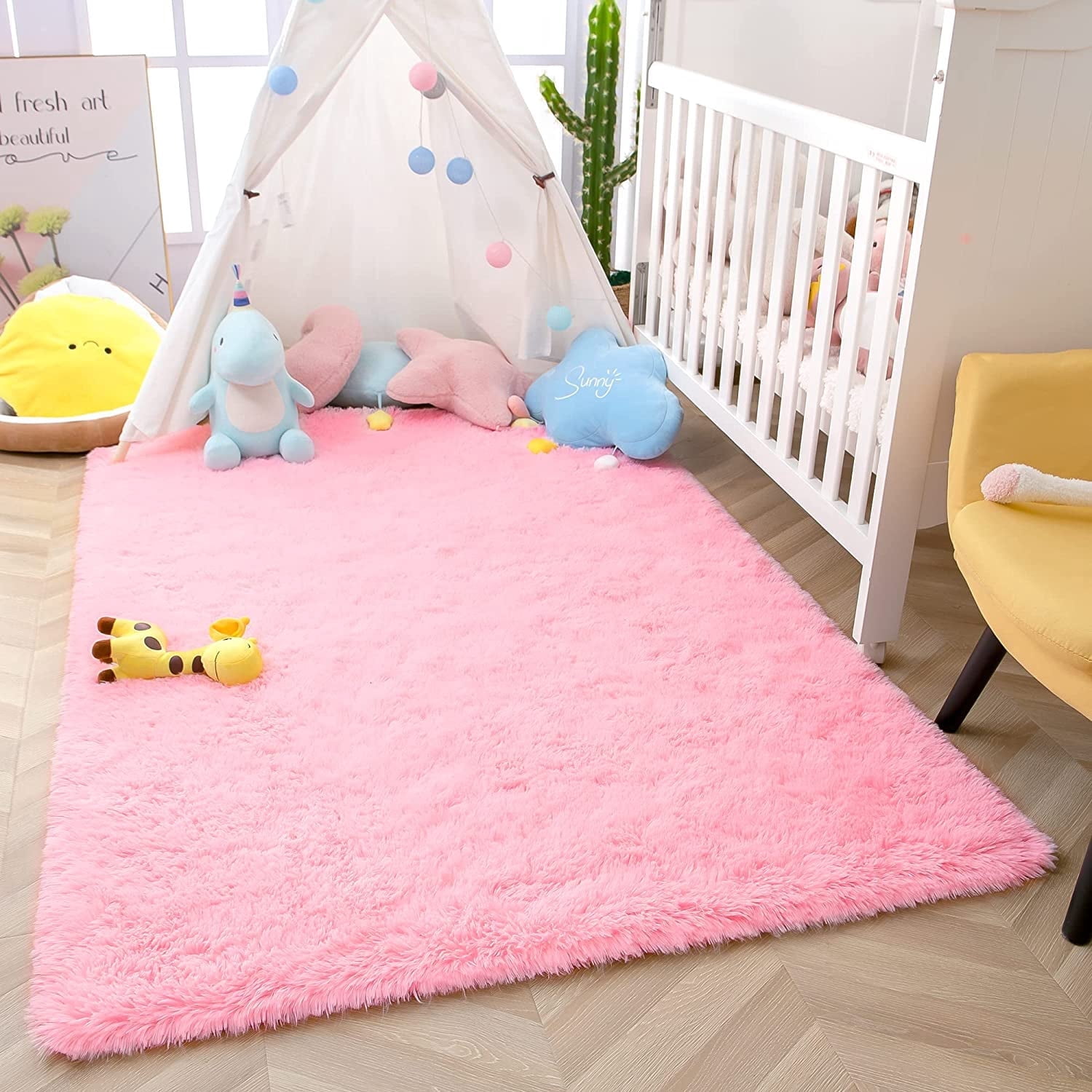 Pink Velvet Rug Softlife Stylish Soft Shaggy Velvet Carpet for Living Room Bedroom ...