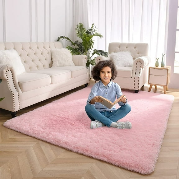 Softlife Super Fluffy Rugs Ultra Soft Shag Rug for Bedroom Living Room,6'x9',Pink