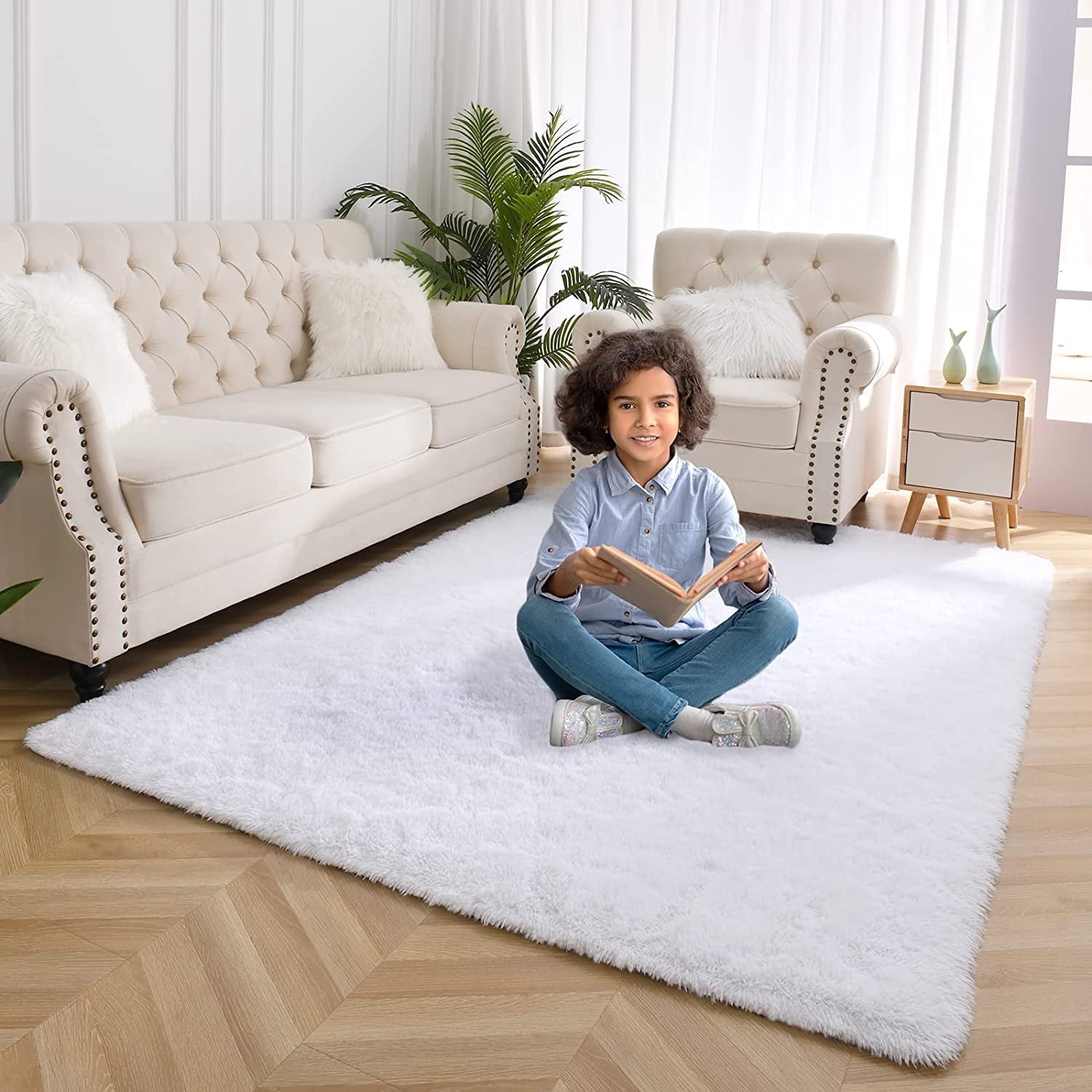 Softlife Super Fluffy Rugs Ultra Soft Shag Rug for Bedroom Living Room ...
