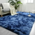 thumbnail image 1 of Softlife Super Soft Plush Tie Dye Velvet Rugs for Home Decor,Fluffy carpet For Living Room,Bedroom,5' x 8',Light Navy, 1 of 7