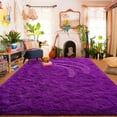 thumbnail image 1 of Softlife Super Soft Rug For Living Room Fluffy Rugs For Dorm Room Cute Plush carpet For Bedroom,3' x 5',Dark Purple, 1 of 7