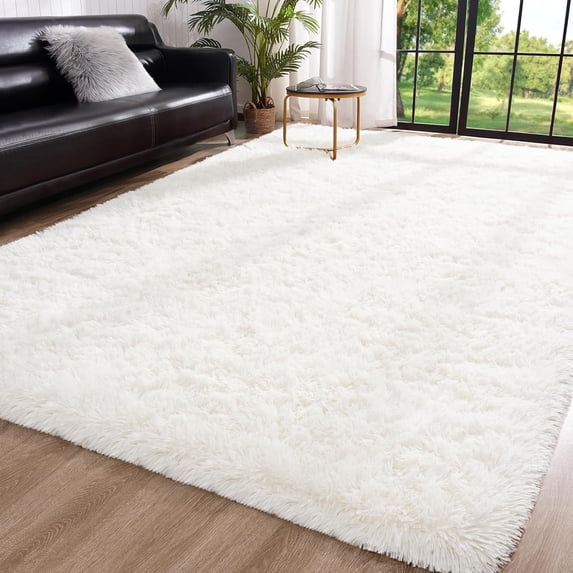 Softlife Super Soft Rug For Living Room Fluffy Rugs For Dorm Room Cute Plush carpet For Bedroom,8' x 10',Cream