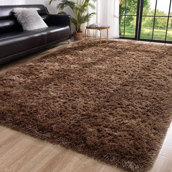 Softlife Soft Rug Living Room Fluffy Rugs for Dorm Room Cute Plush Carpet Bedroom,9' x 12',Brown