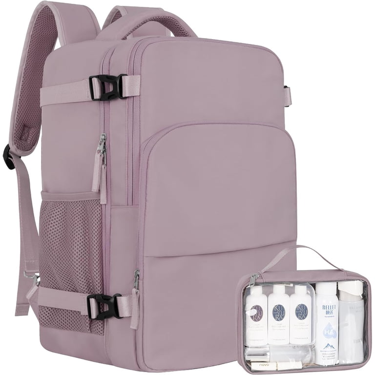 Softlife Unisex Waterproof Travel Backpack with Wash Bag, Light Purple -  Walmart.com